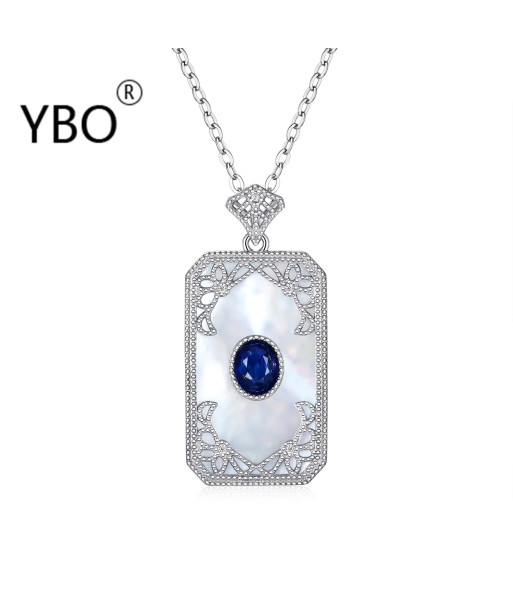 925 Sterling Silver Natural Sapphire Pendant Necklace for Women sagt das Model. votre restaurant rapide dans 