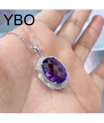 Sterling Silver Amethyst Pendant Necklace for Women plus qu'un jeu 