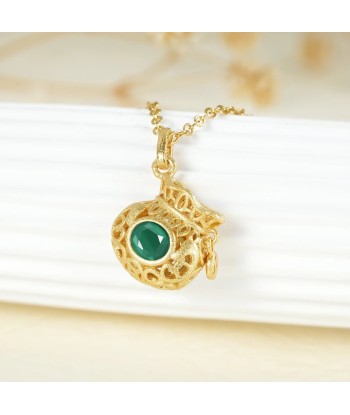 18K Gold Plated Sterling Silver Emerald Necklace for Women Comparez et commandez 