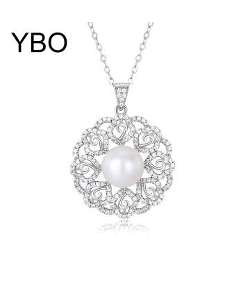 925 Sterling Silver Freshwater Pearl Pendant Necklace for Women rembourrage situé sous