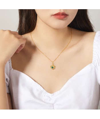 18K Gold Plated Sterling Silver Emerald Necklace for Women Comparez et commandez 