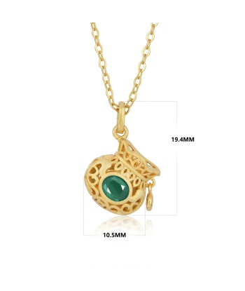 18K Gold Plated Sterling Silver Emerald Necklace for Women Comparez et commandez 