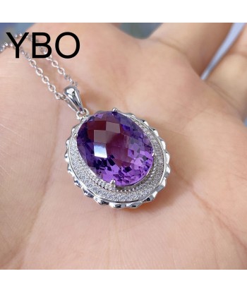 925 Sterling Silver Amethyst Necklace for Women 2024