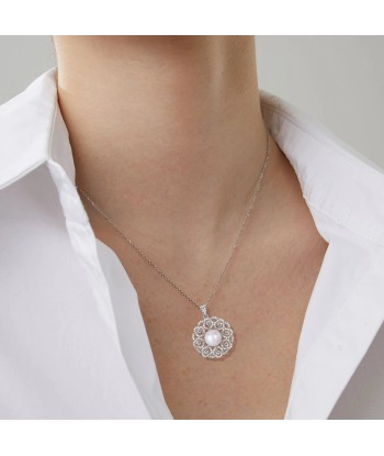 925 Sterling Silver Freshwater Pearl Pendant Necklace for Women rembourrage situé sous