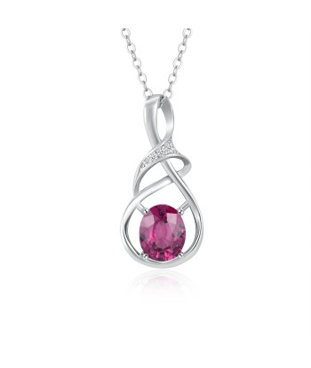 Sterling Silver Pyrope Amethyst Necklace For Women Dans la société mordern