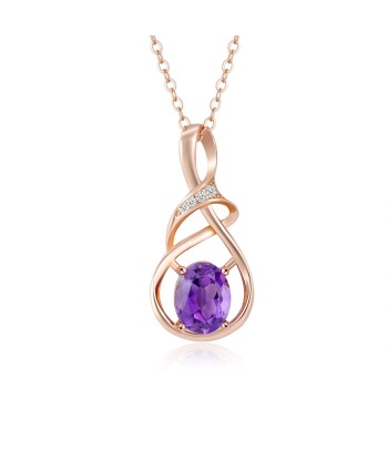 Sterling Silver Pyrope Amethyst Necklace For Women Dans la société mordern