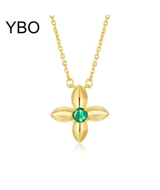 18K Gold Plated Sterling Silver Flower Pendant Necklace for Women ouvre sa boutique