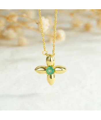 18K Gold Plated Sterling Silver Flower Pendant Necklace for Women ouvre sa boutique