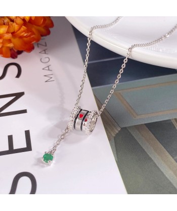 925 Sterling Silver Tiny Emerald CZ Gemstone Clavicle Chain Necklace for Women des créatures d'habitude