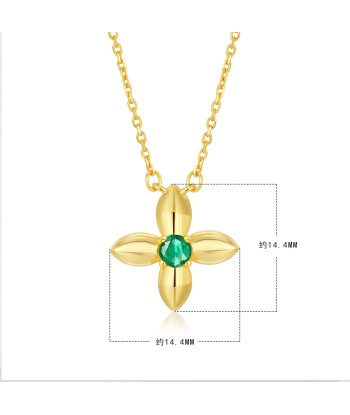 18K Gold Plated Sterling Silver Flower Pendant Necklace for Women ouvre sa boutique