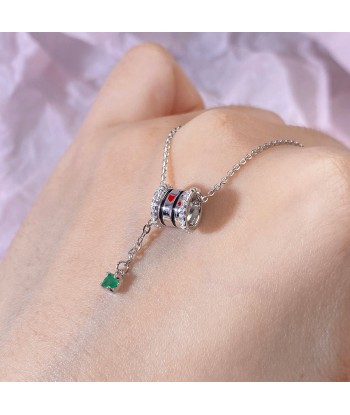 925 Sterling Silver Tiny Emerald CZ Gemstone Clavicle Chain Necklace for Women des créatures d'habitude