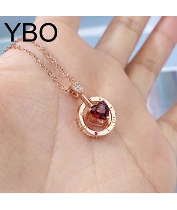 Sterling Silver 925 Natural Garnet Double Heart Arrows Pendant Necklace for Women Comment ça marche