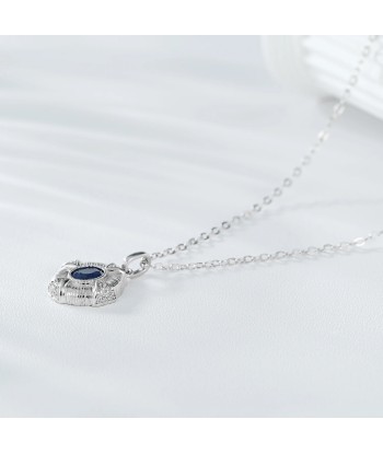 Sterling Silver Natural Sapphire Pendant Necklace For Women 2023