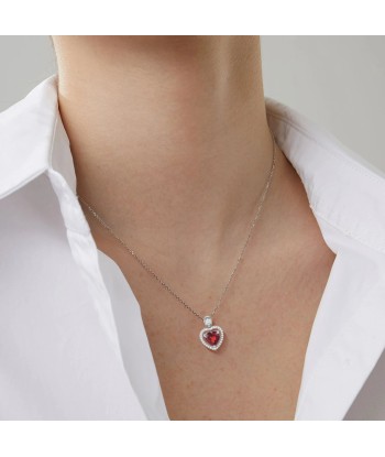 Sterling Silver 925 Natural Red Garnet Pendant Necklace for Women Les magasins à Paris