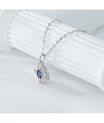 Sterling Silver Natural Sapphire Pendant Necklace For Women 2023