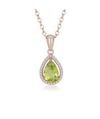 925 Sterling Silver Water Drop Amethyst Peridot Citrine Pendant Necklace for Women hantent personnes