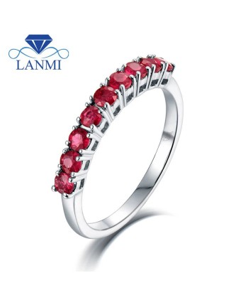 18k White Gold Oval Natural Ruby Diamond Ring for Women en stock