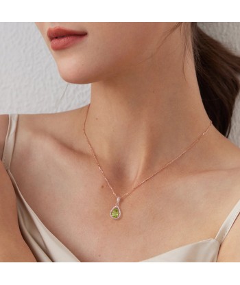 925 Sterling Silver Water Drop Amethyst Peridot Citrine Pendant Necklace for Women hantent personnes