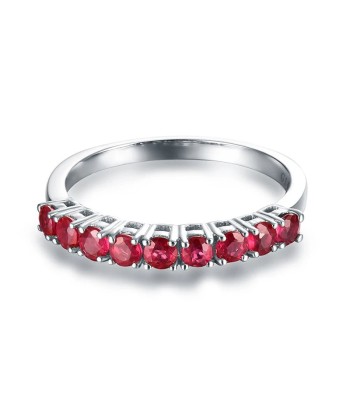 18k White Gold Oval Natural Ruby Diamond Ring for Women en stock