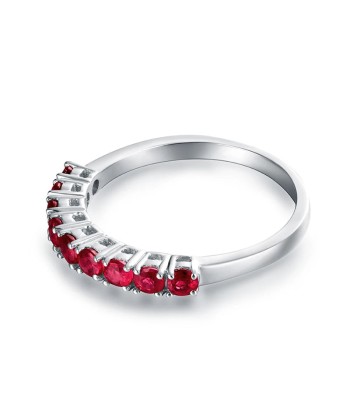 18k White Gold Oval Natural Ruby Diamond Ring for Women en stock