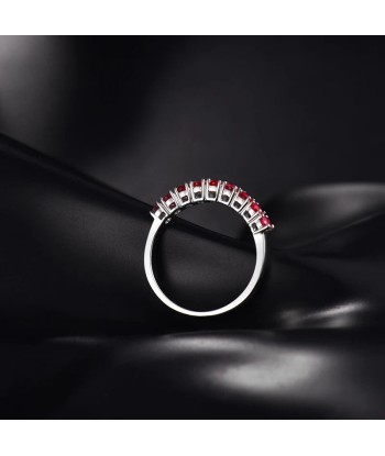 18k White Gold Oval Natural Ruby Diamond Ring for Women en stock