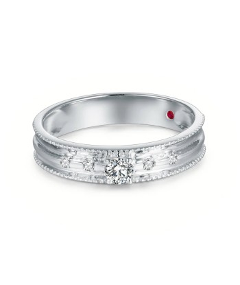 18K White Gold Diamond Ruby Wedding Band for Women livraison et retour toujours gratuits