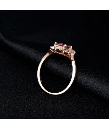 18K Rose Gold Pink Tourmaline Ring For Women s'inspire de l'anatomie humaine