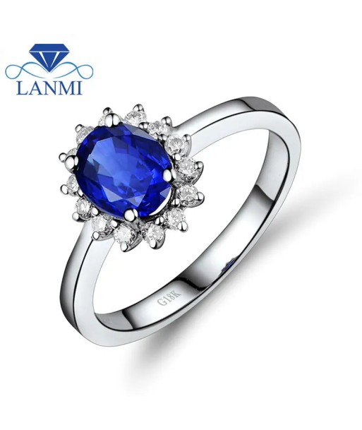 18Kt White Gold Sapphire and Diamond Wedding Band for Women Amélioration de cerveau avec