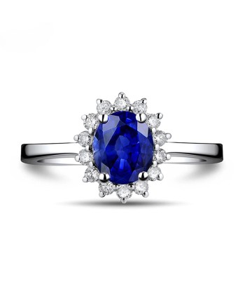 18Kt White Gold Sapphire and Diamond Wedding Band for Women Amélioration de cerveau avec