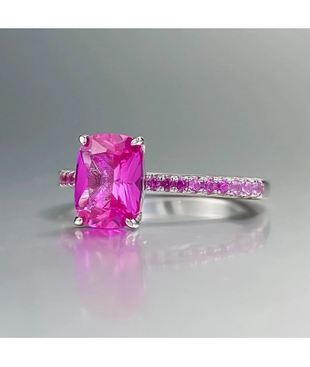 Sterling Silver Pink Sapphire Ring for Women une grave pollution 