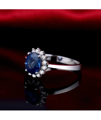 18Kt White Gold Sapphire and Diamond Wedding Band for Women Amélioration de cerveau avec