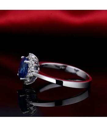 18Kt White Gold Sapphire and Diamond Wedding Band for Women Amélioration de cerveau avec