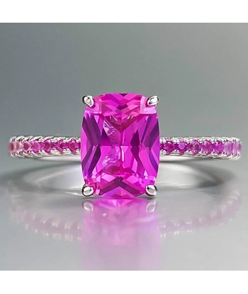 Sterling Silver Pink Sapphire Ring for Women une grave pollution 