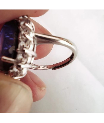 Sterling Silver Natural Sapphire Ring for Female Venez acheter