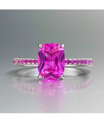 Sterling Silver Pink Sapphire Ring for Women une grave pollution 