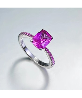 Sterling Silver Pink Sapphire Ring for Women une grave pollution 