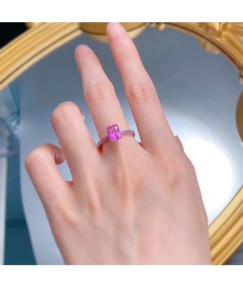 Sterling Silver Pink Sapphire Ring for Women une grave pollution 