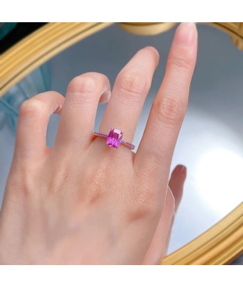 Sterling Silver Pink Sapphire Ring for Women une grave pollution 