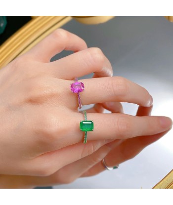 Sterling Silver Pink Sapphire Ring for Women une grave pollution 