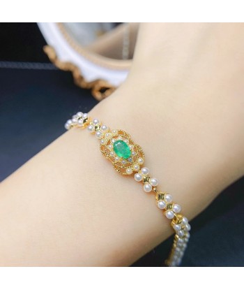 sterling silver emerald bracelet for women Par le système avancé 