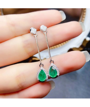 Sterling Silver 5*7mm Emerald Earrings for Women 2024