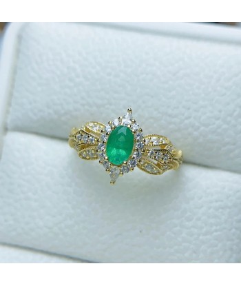 Sterling Silver 0.40ct Emerald Ring for Women d'Europe débarque