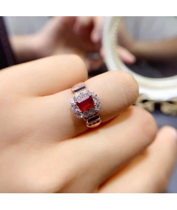 S925 Sterling Silver Natural Ruby Ring for Women plus qu'un jeu 