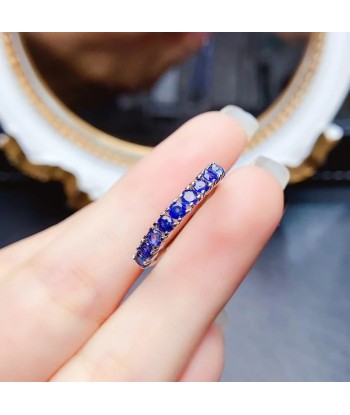 Sterling Silver 3mm Natural Sapphire Ring for Women vous aussi creer 