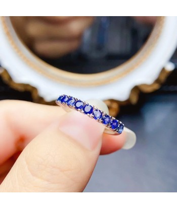 Sterling Silver 3mm Natural Sapphire Ring for Women vous aussi creer 