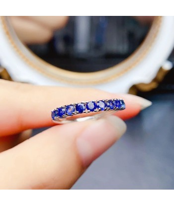 Sterling Silver 3mm Natural Sapphire Ring for Women vous aussi creer 