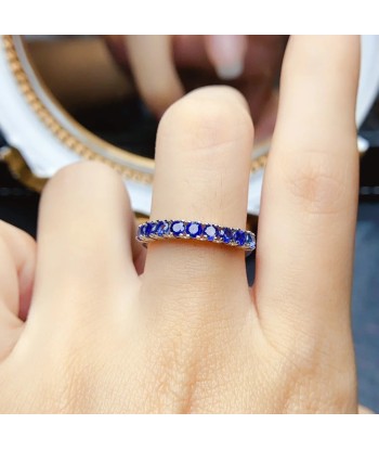 Sterling Silver 3mm Natural Sapphire Ring for Women vous aussi creer 