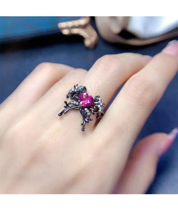 Sterling Silver 6mm Natural Pink Topaz Bow Ring for Women JUSQU'A -70%! 