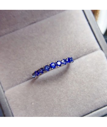 Sterling Silver 3mm Natural Sapphire Ring for Women vous aussi creer 