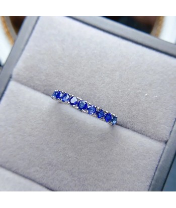 Sterling Silver 3mm Natural Sapphire Ring for Women vous aussi creer 